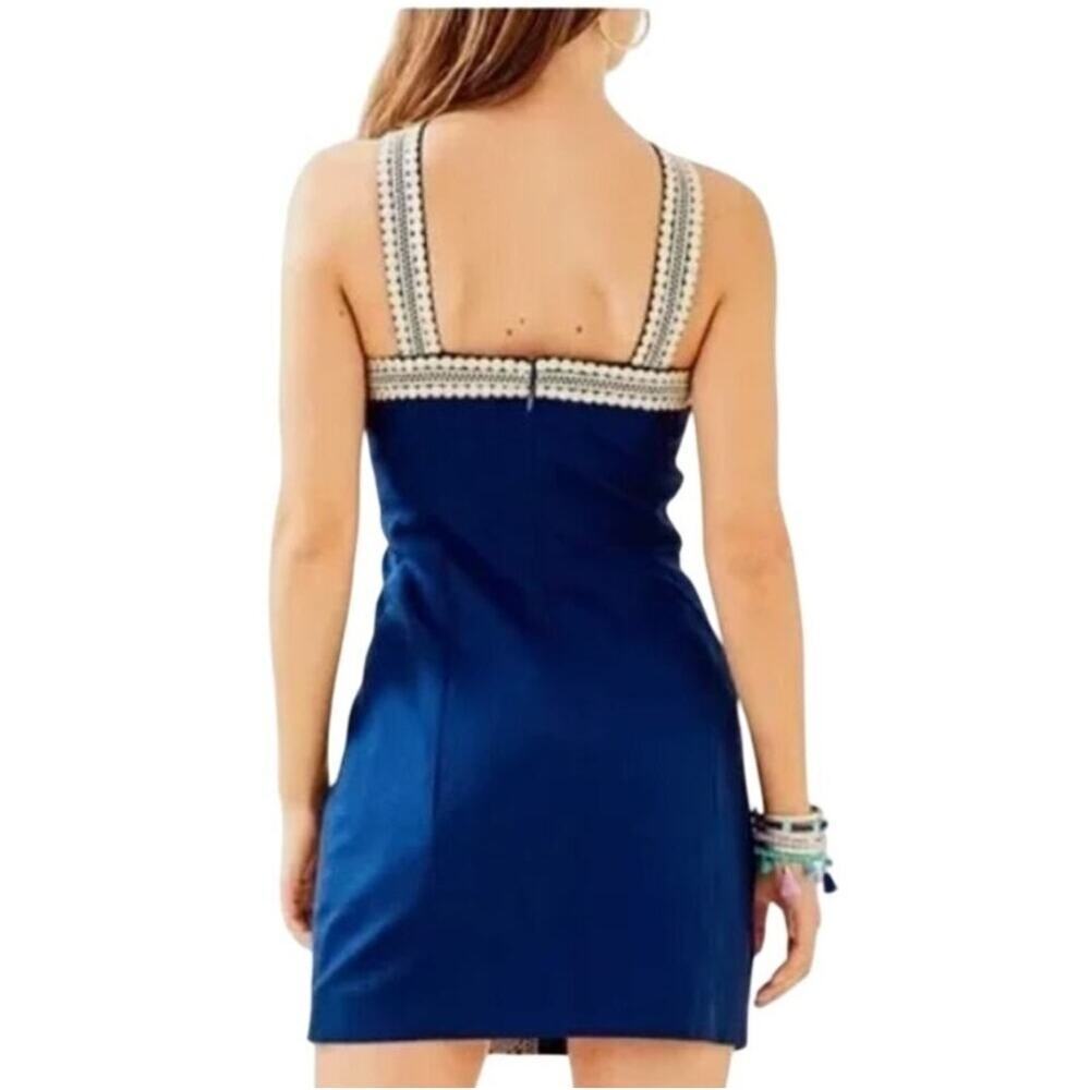 Lilly Pulitzer Vena Stretch Shift Dress True Navy - Picture 13 of 13